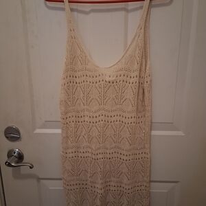 Shade & Shore Cream Crochet Swim Coverup